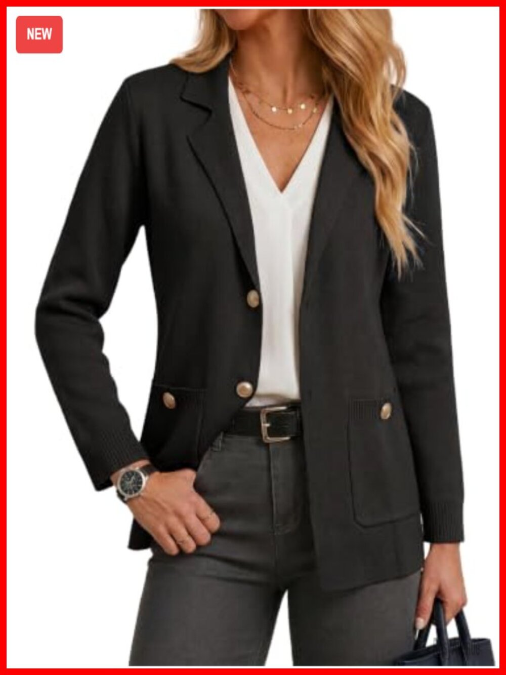 Womens Sweater Blazer Business Casual Long Sleeve Work Cardigan